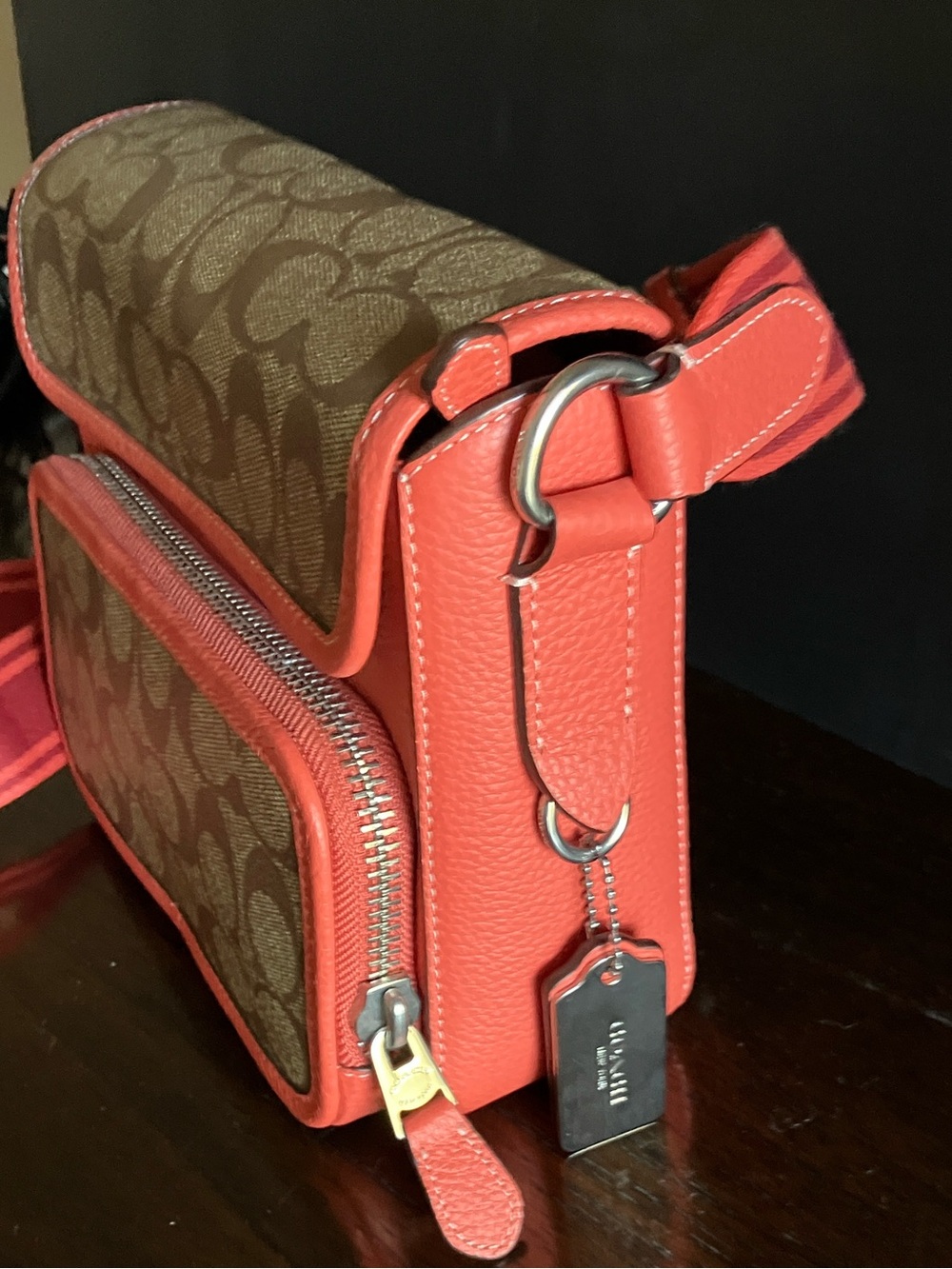 COACH Sullivan Crossbody 🆕 in Orange with Signature Canvas 🍊 - Picture 3 of 8